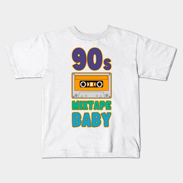 90s Mixtape Baby Clean Kids T-Shirt by Worldengine